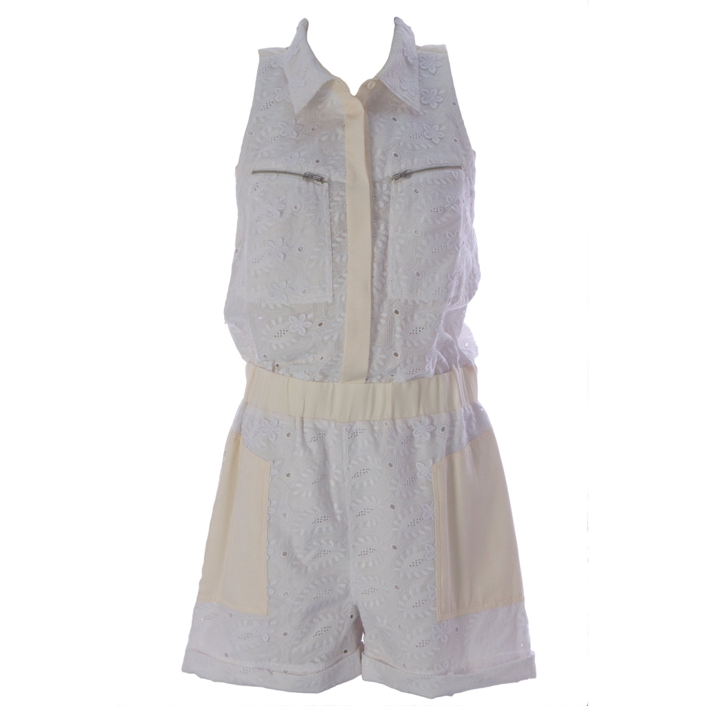 Rebecca Minkoff White Eyelet Halter Romper